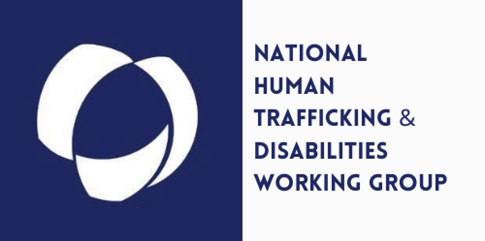 NHTDWG blue and white logo with the text National Human Trafficking & Disabilities Working Group