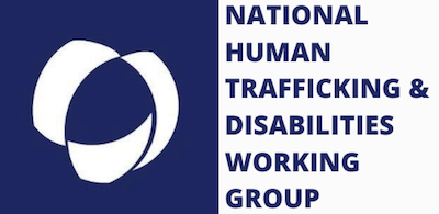 National Human Trafficking and disabilities working group blue and white logo